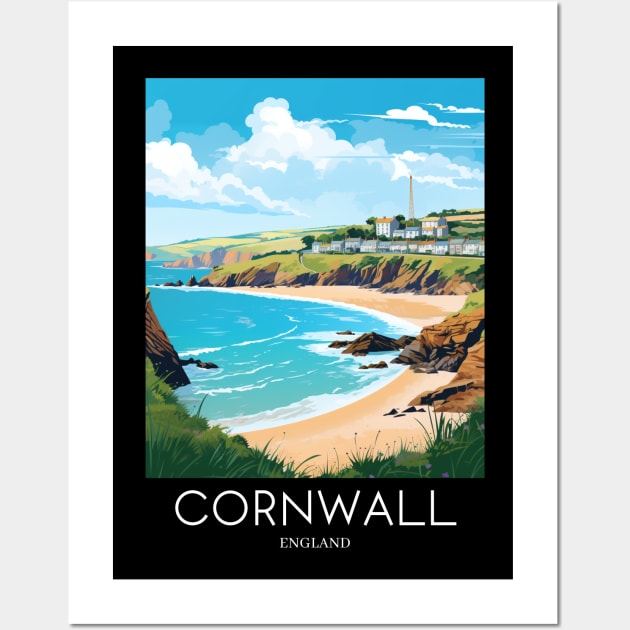 A Pop Art Travel Print of Cornwall - England Wall Art by Studio Red Koala